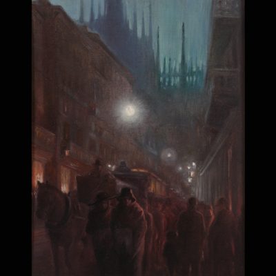 Carlo Erba "Corso Vittorio Emanuele" -olio su tela-